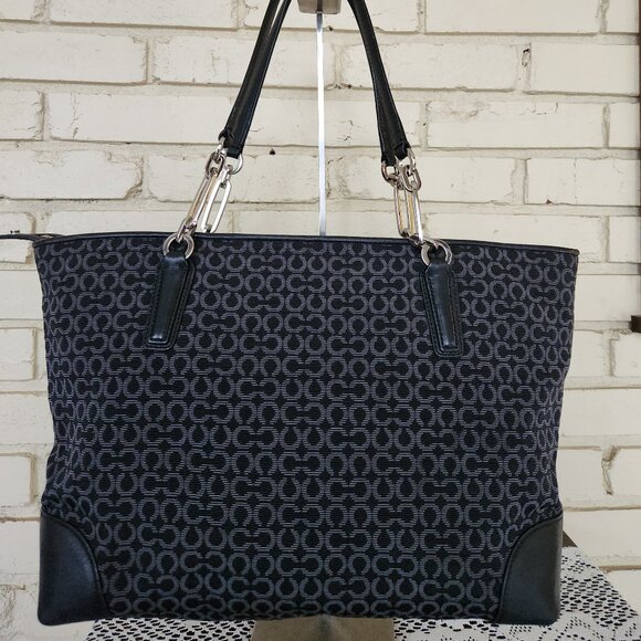 Euc Coach Signature Black Shoulder Bag Purse - Picture 2 of 13